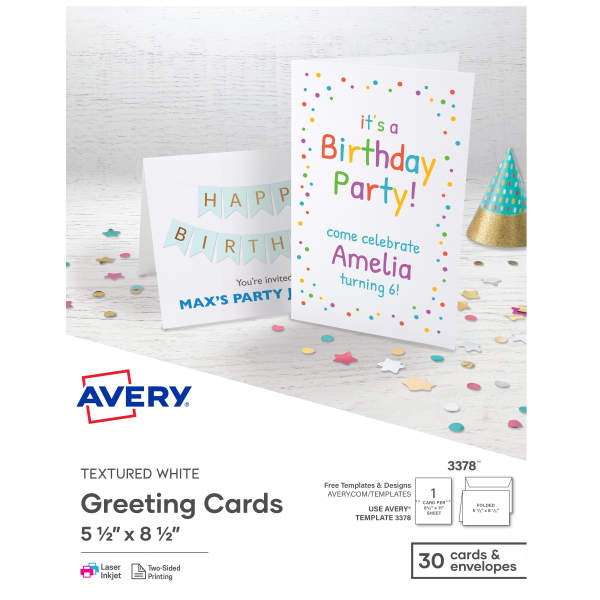 Half-Fold Greeting Cards & Envelopes, Textured